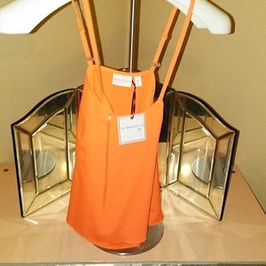 Orange Criss Cross Adjustable Cami Top